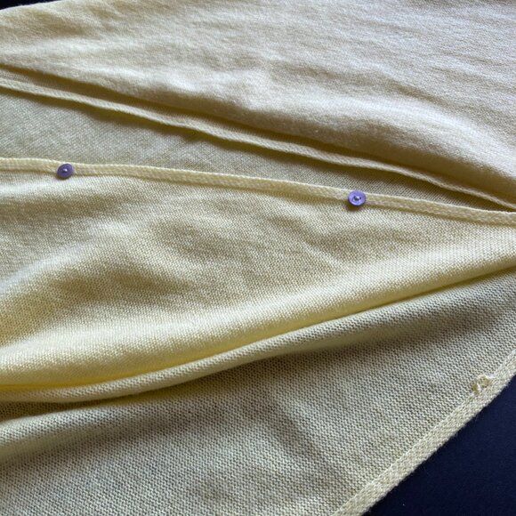 Pure Amici 100% Cashmere Body Wrap Knit Large Scarf Lemon Yellow 25"x71" - Picture 8 of 9